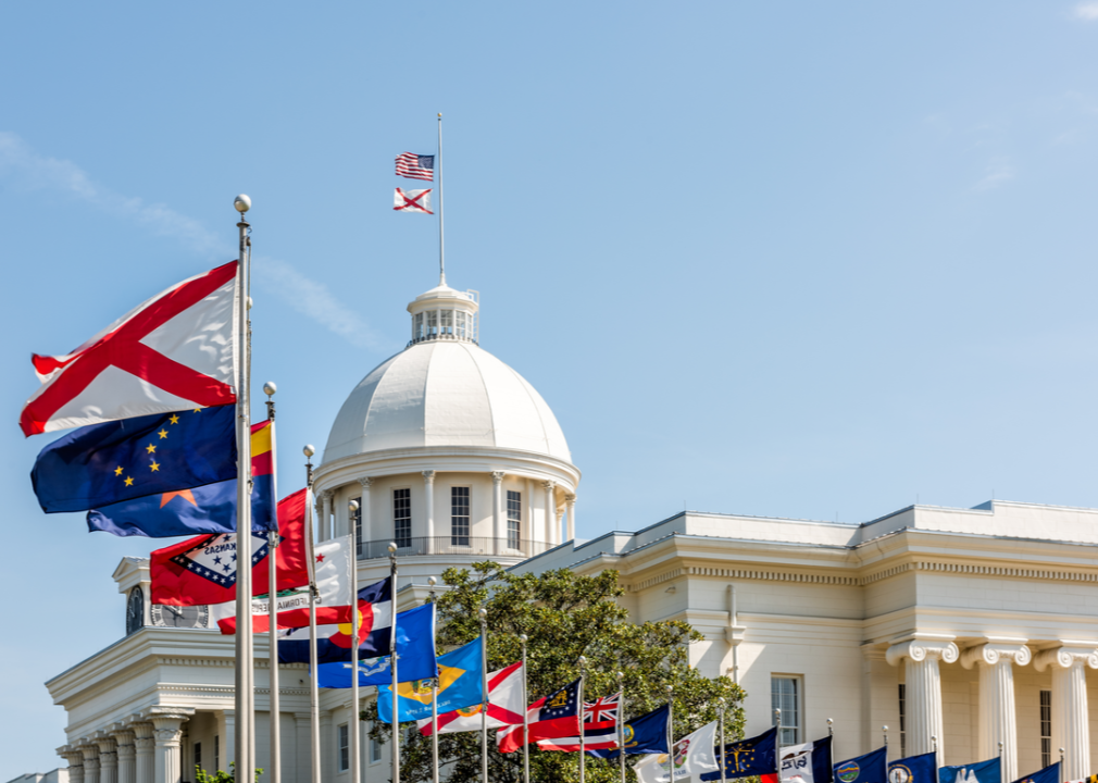 Flags at Alabama Capitol