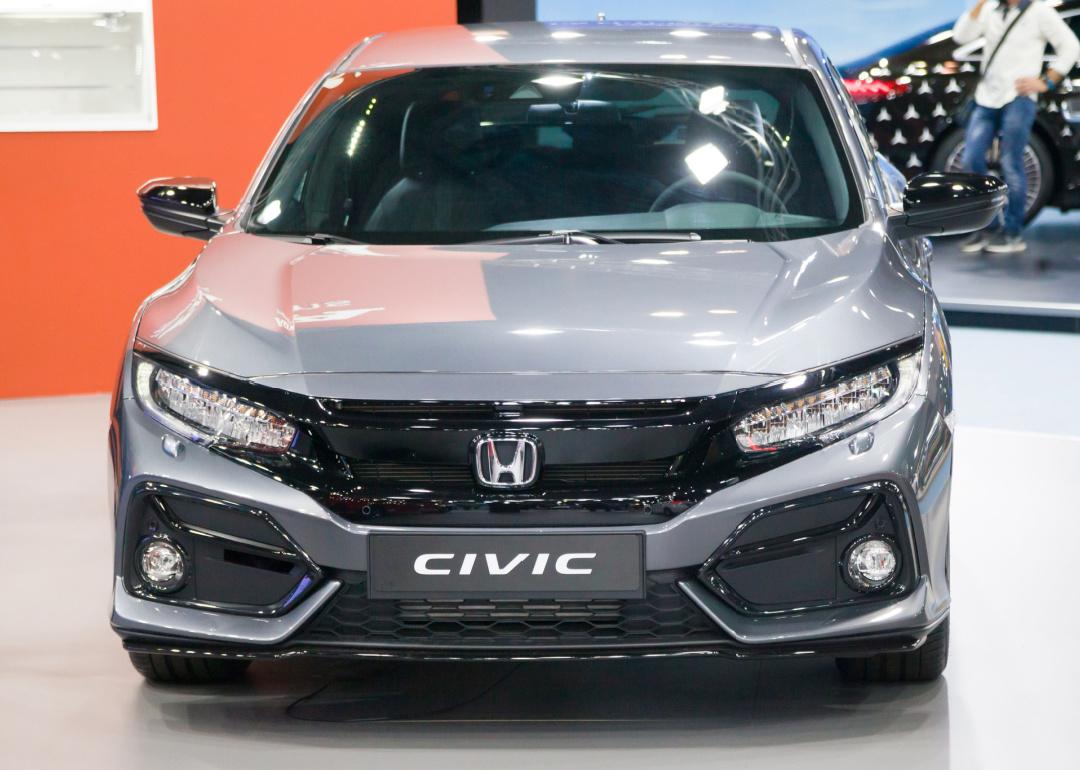 Silver Honda Civic at auto show