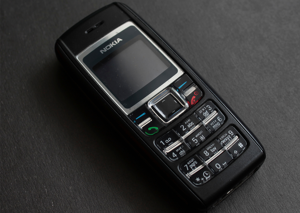 Nokia 1600 against black background.