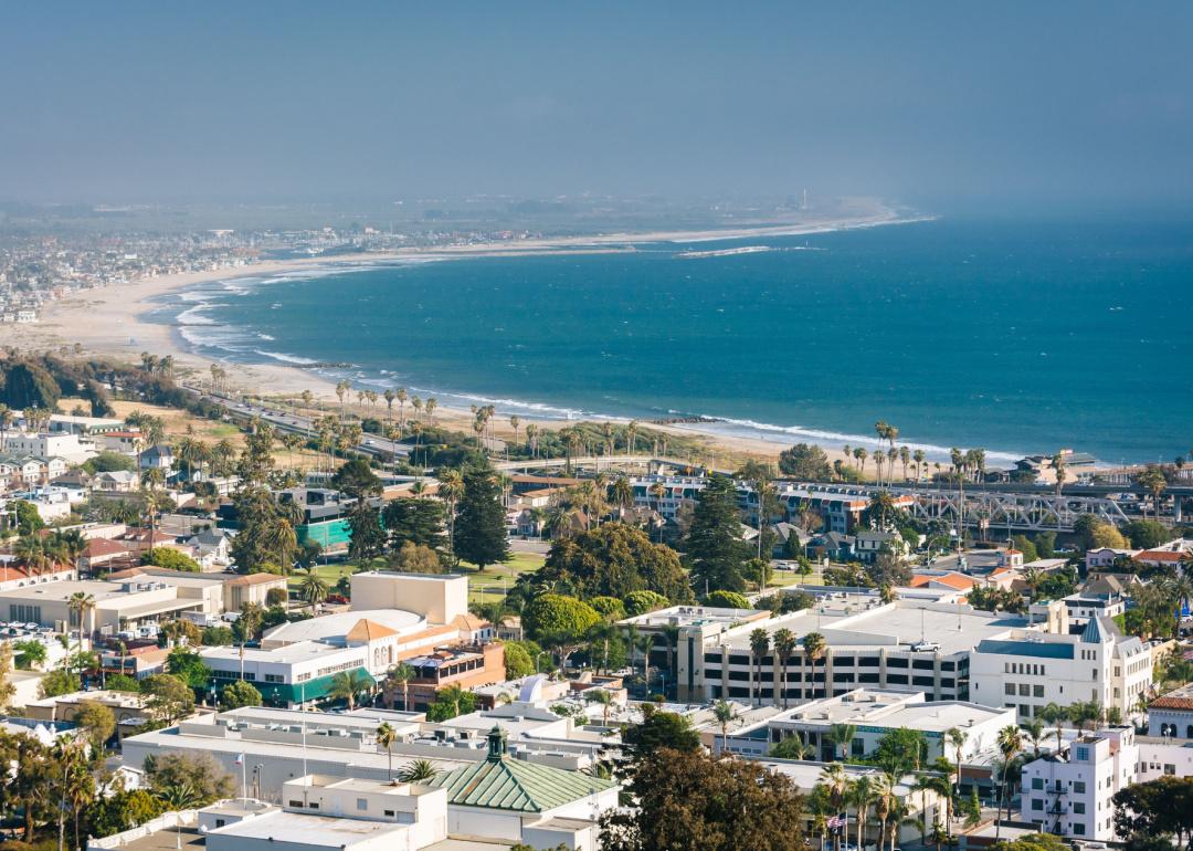 Downtown Ventura and the Pacific Coast from Grant Park.