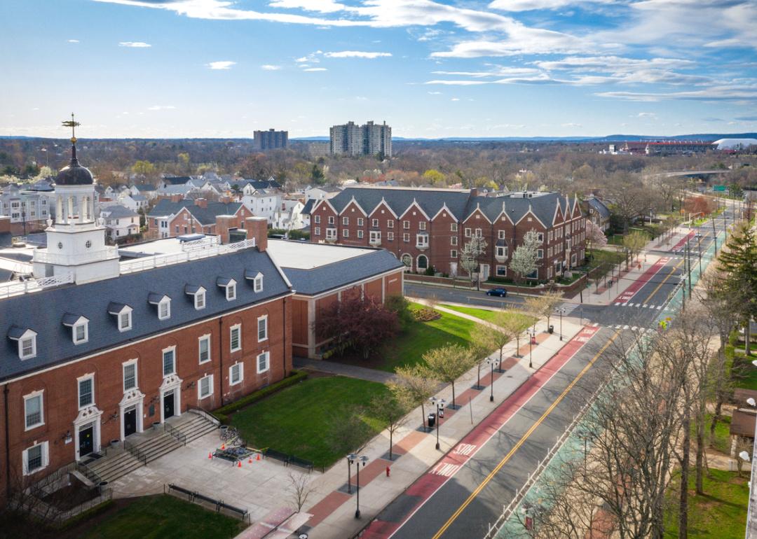 Aerial view of Rutgers University Campus.