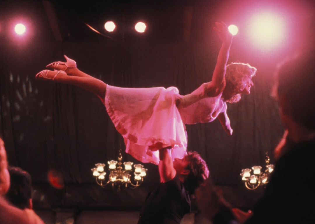 Patrick Swayze and Jennifer Grey in a scene from the film ‘Dirty Dancing’