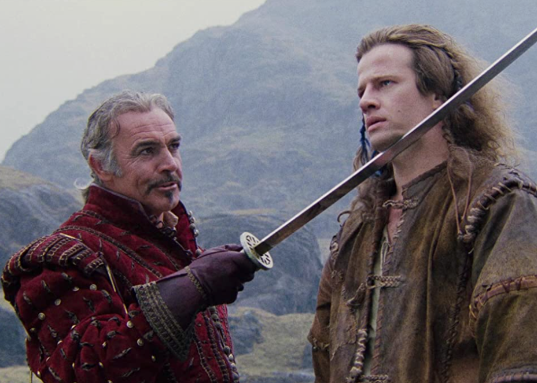 Sean Connery and Christopher Lambert in a scene from ‘Highlander’