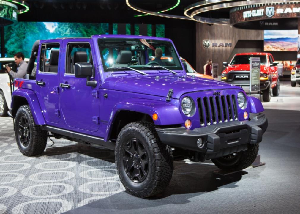 A purple Jeep.