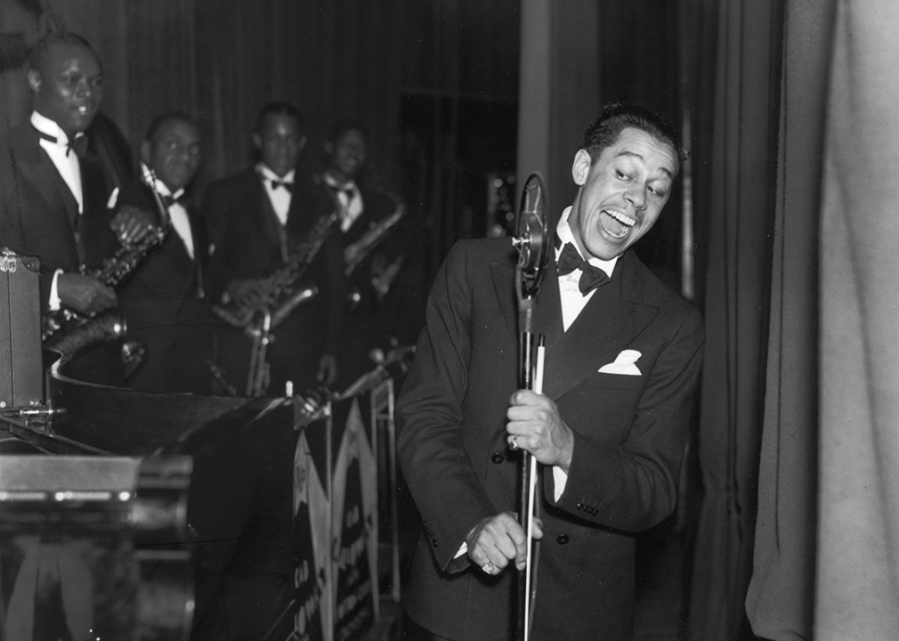 Cab Calloway performing with his band.
