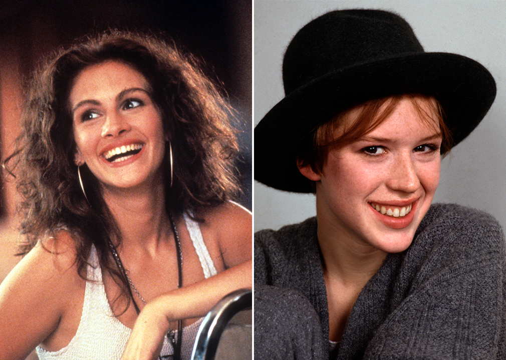 On left, Julia Roberts as Vivian Ward; on right Molly Ringwald in 1985.