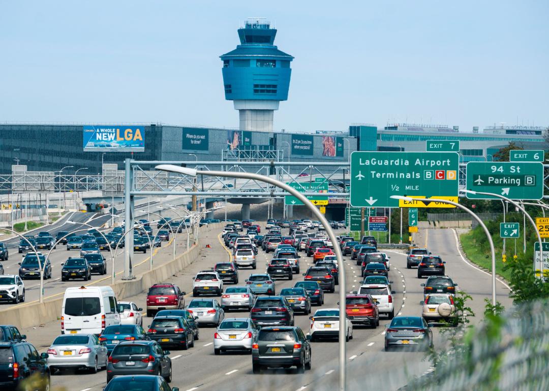 Highway traffic approaching LGA.