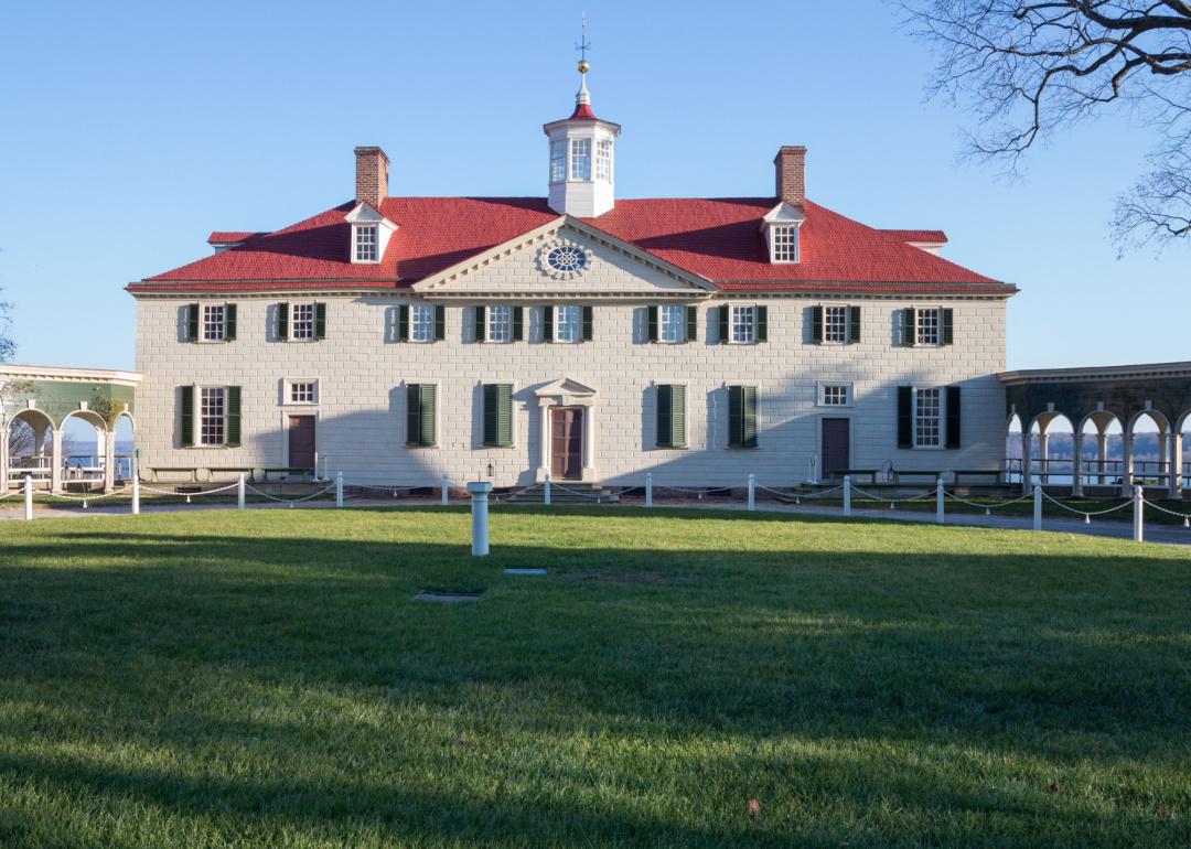 Historic George Washington home at Mount Vernon.
