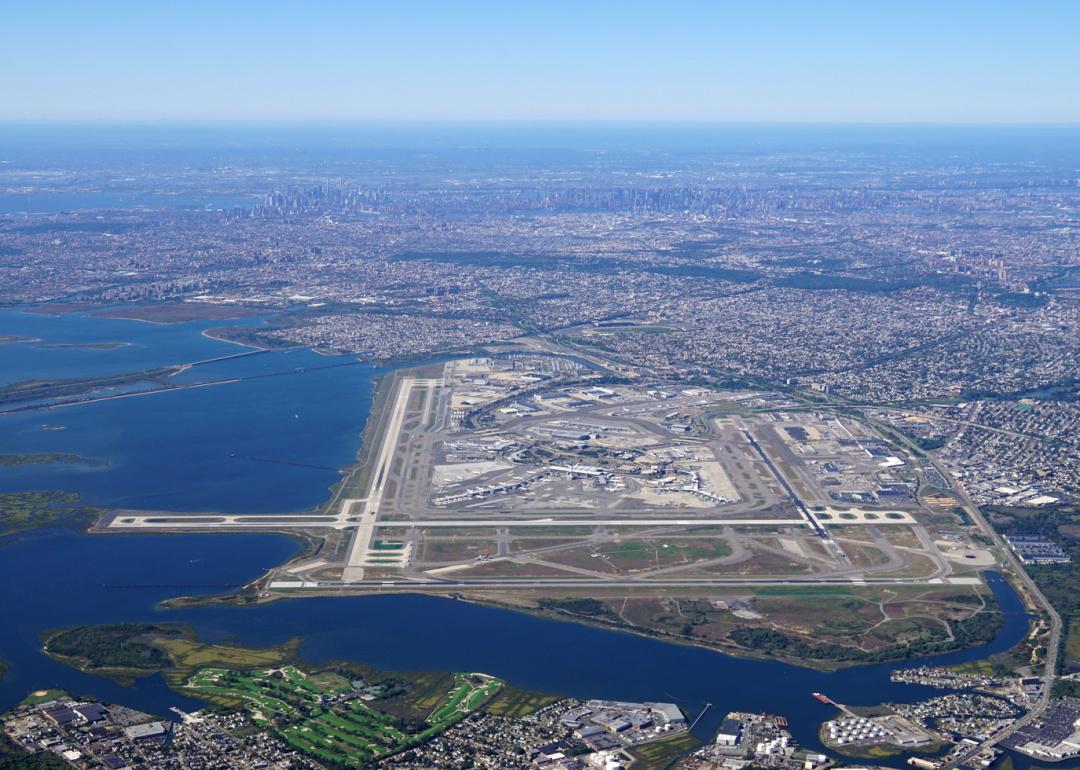 Aerial view of JFK Airport.