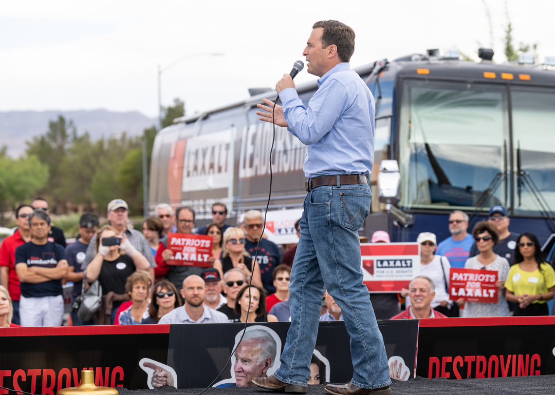 Republican U.S. Senate candidate Adam Laxalt speaks at rally