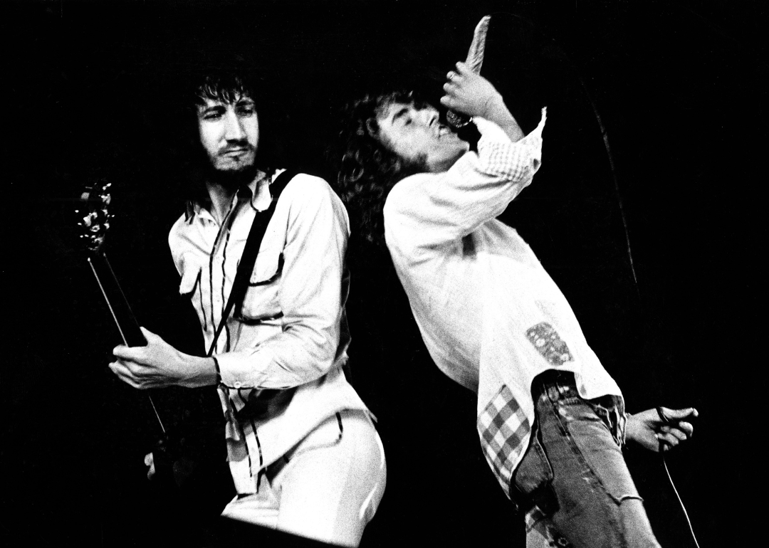 Pete Townshend and Roger Daltrey performing live.