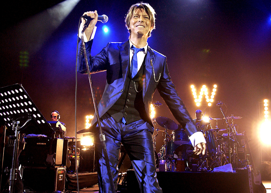 David Bowie performs in concert.