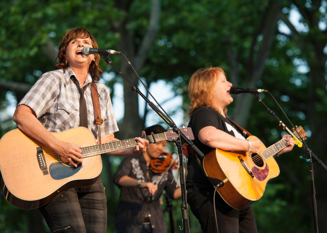 The Indigo Girls perform on stage