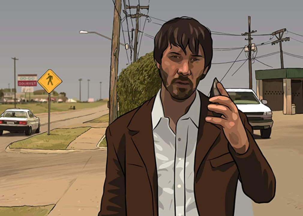 Illustration of Keanu Reeves in a scene from ‘A Scanner Darkly’