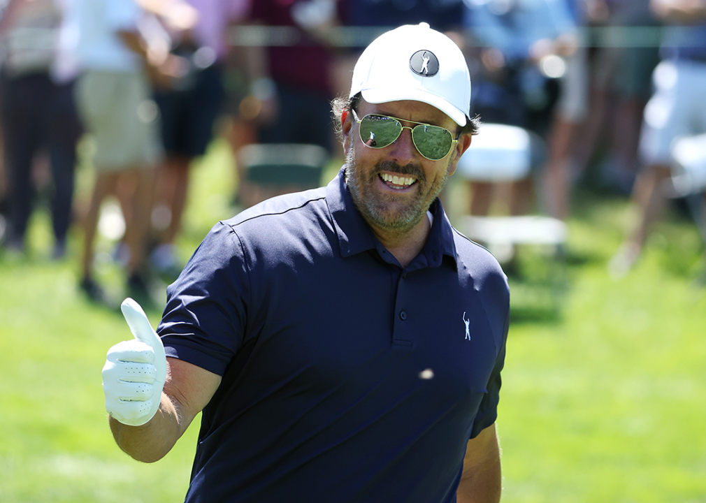 Phil Mickelson gives a thumbs up prior to the US Open.