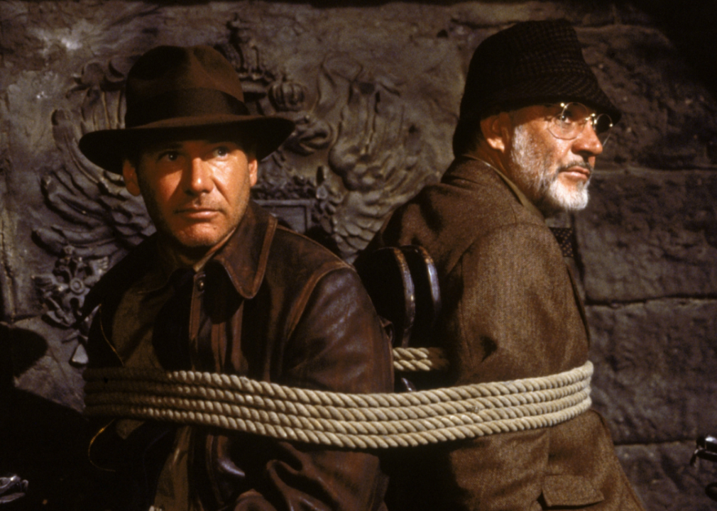 Sean Connery and Harrison Ford in a scene from  ‘Indiana Jones and the Last Crusade’