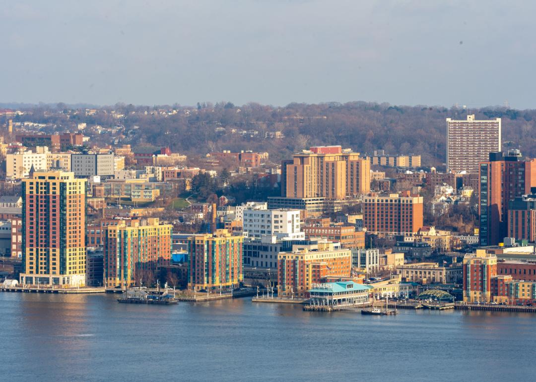 Waterfront buildings in Yonkers New York.