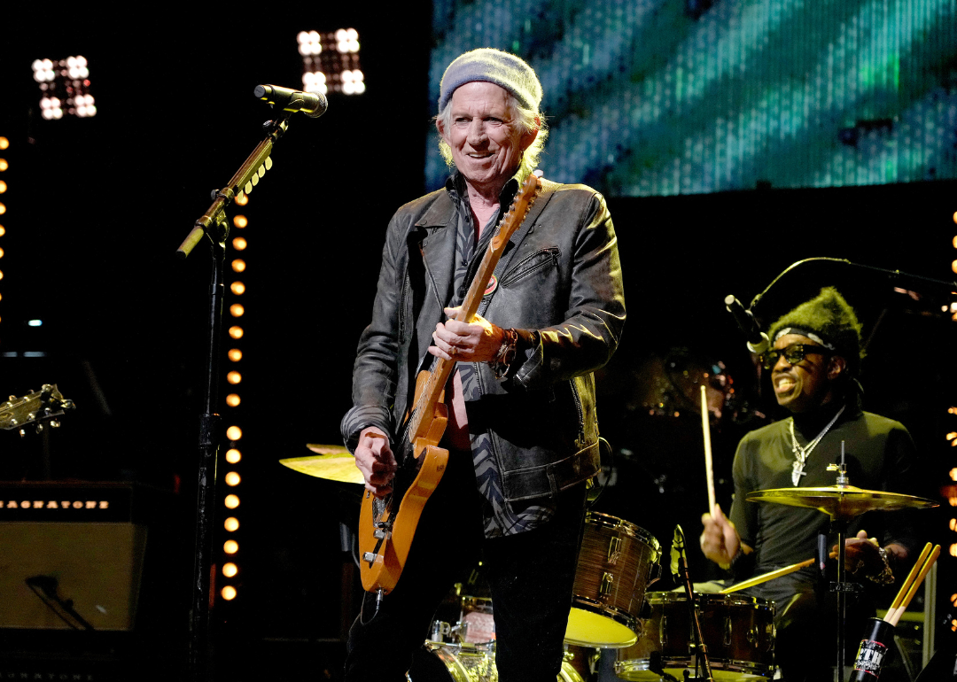 Keith Richards performs onstage.