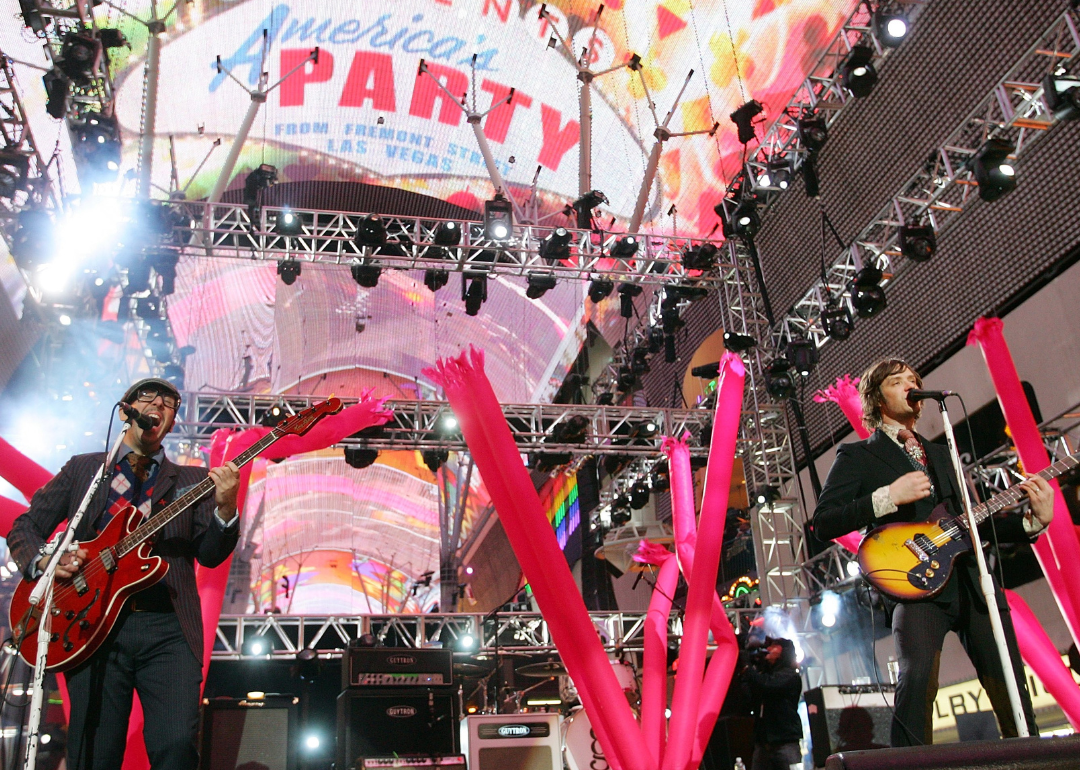 The bank OK Go performs at ‘America’s Party’ Celebration on Fremont Street.