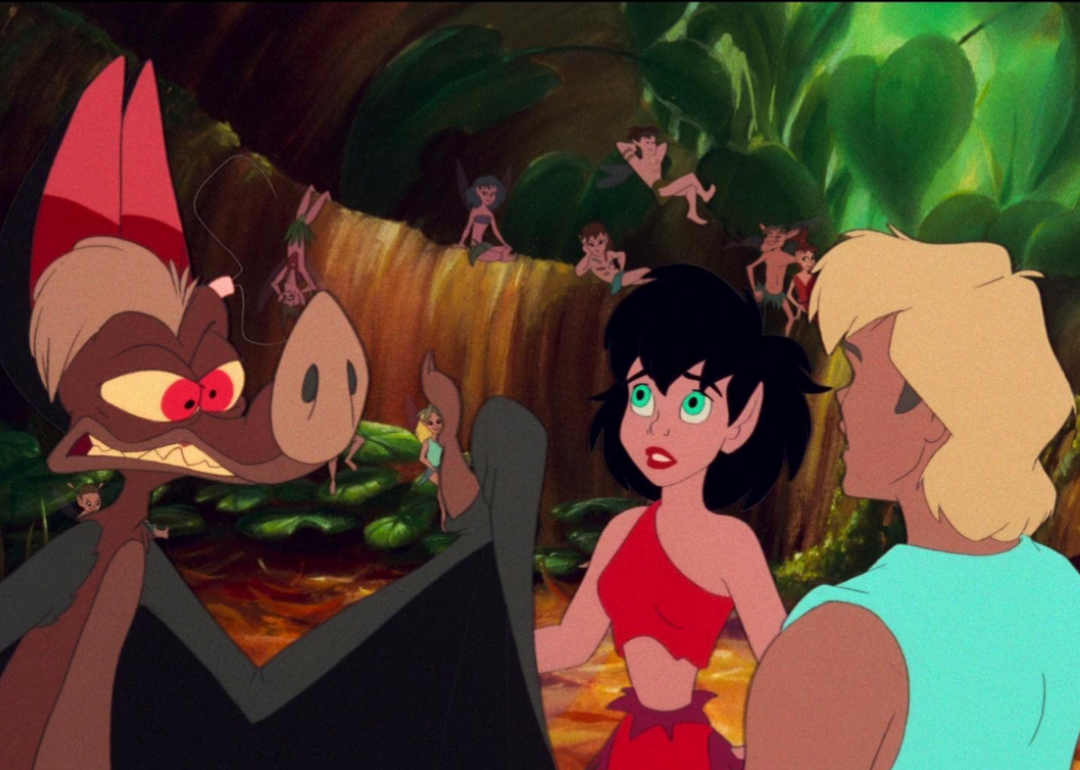 Robin Williams, Samantha Mathis, and Jonathan Ward in ‘FernGully: The Last Rainforest’.