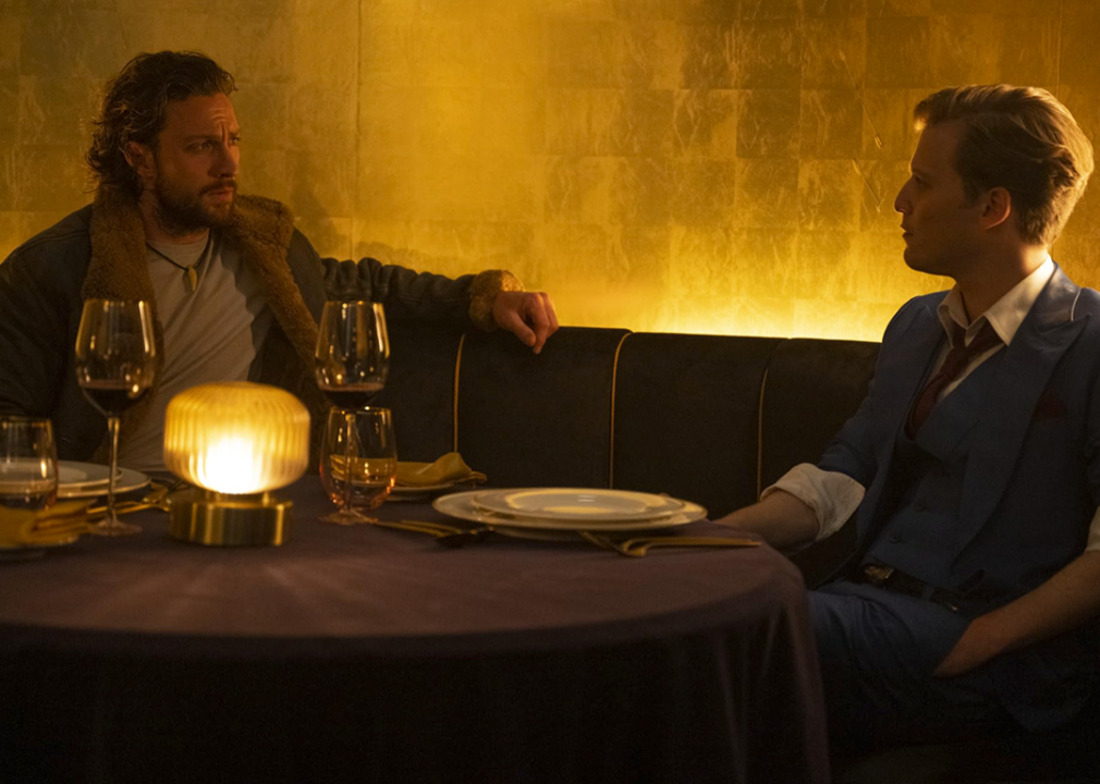 Aaron Taylor-Johnson and Fred Hechinger in ‘Kraven the Hunter’.