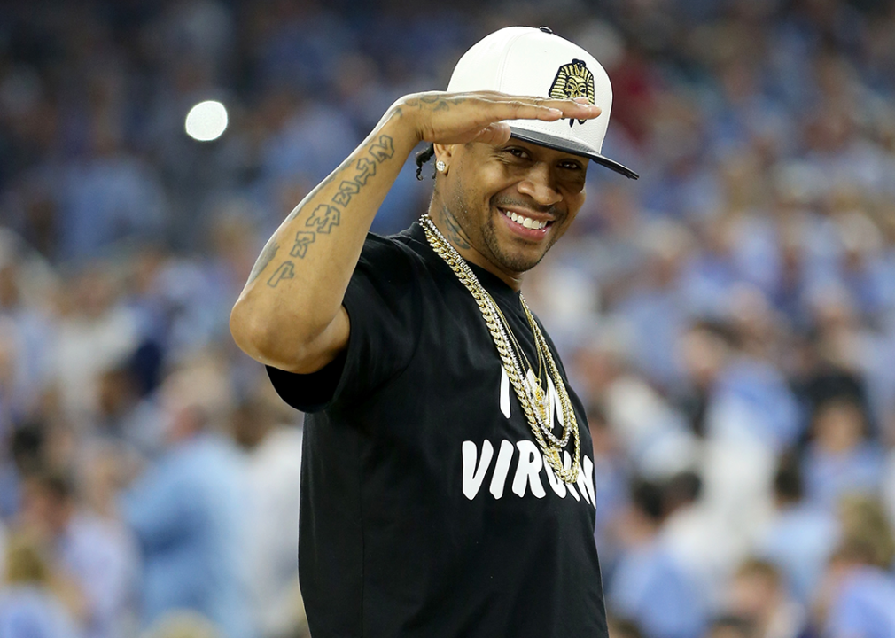 Allen Iverson poses on the basketball court for a photo.