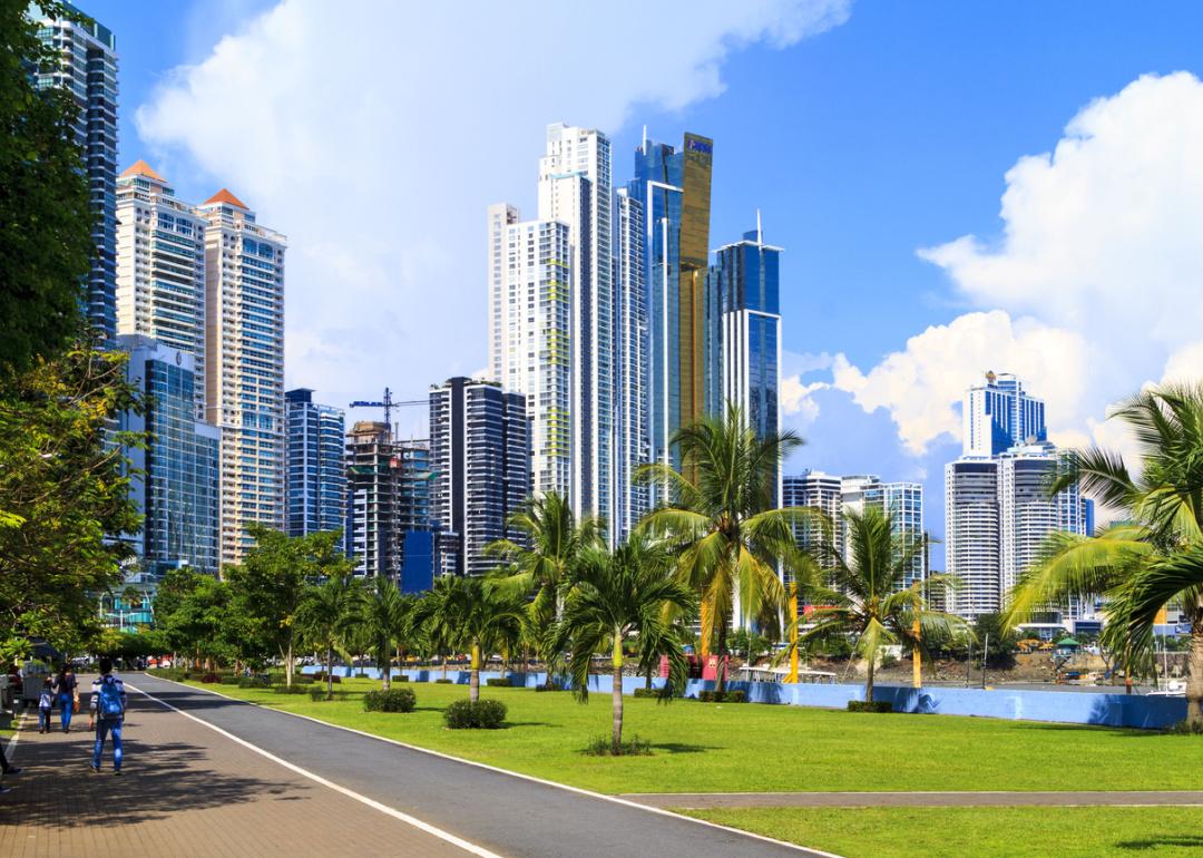 Panama City skyline on clear day.