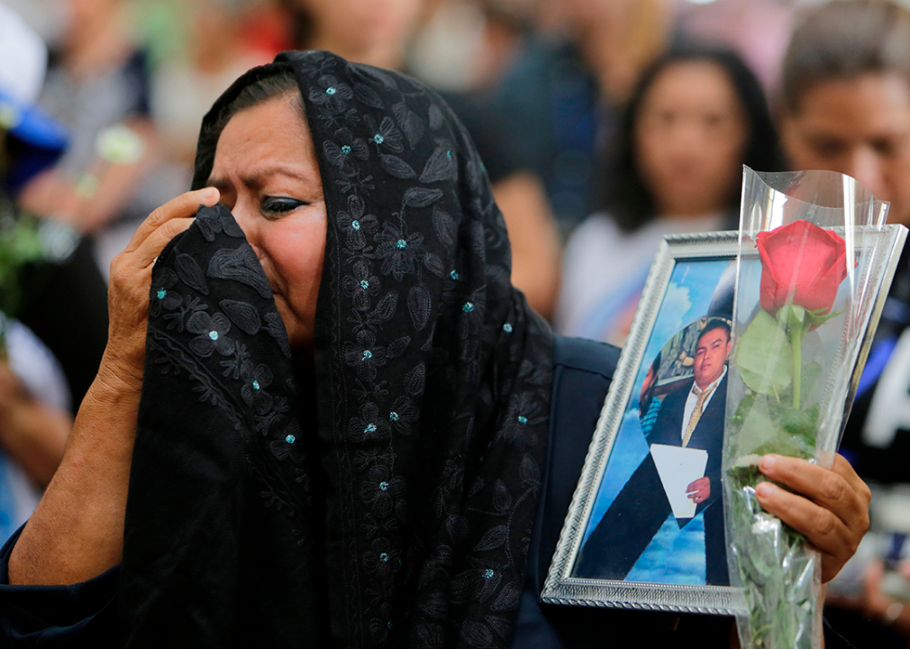 A member of the Mothers of April association attends mass in honor of their children killed during the protests.