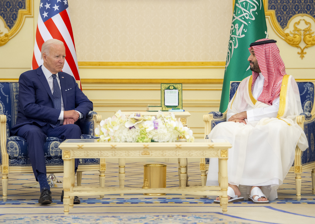 President Joe Biden meets with Crown Prince Mohammed bin Salman in Jeddah, Saudi Arabia.