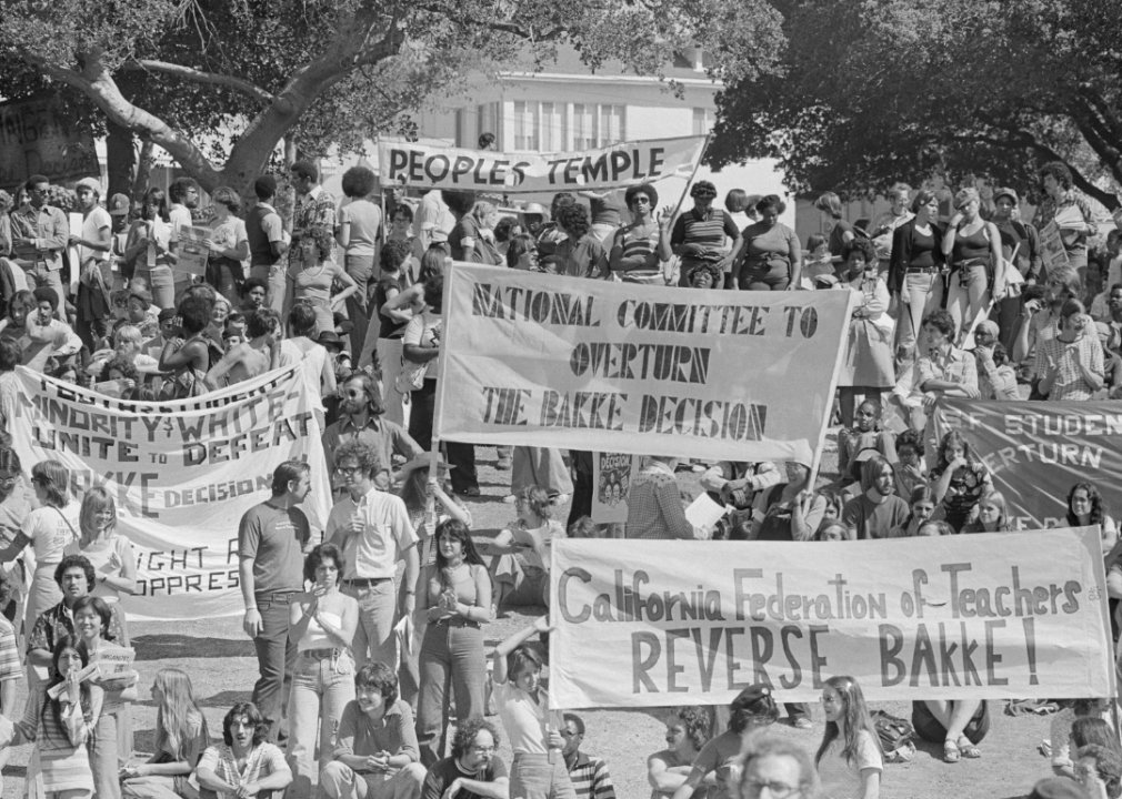 Demonstrators protest Bakke case