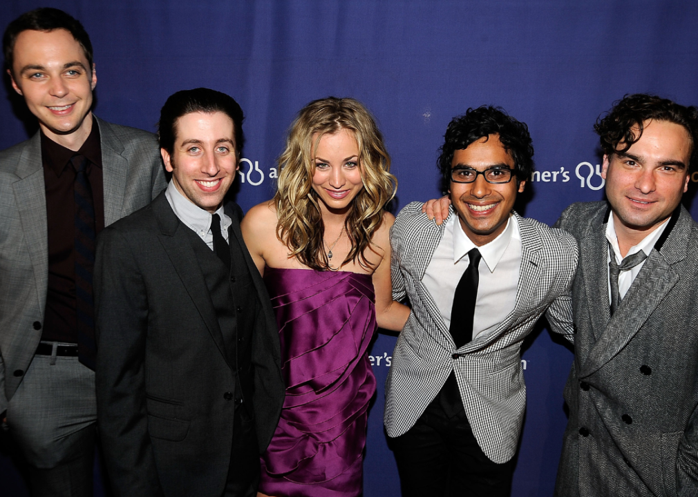 The cast members of ‘The Big Bang Theory’ pose at an event.