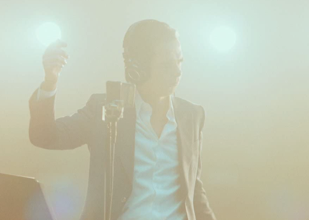 Nick Cave performing in a scene from ‘This Much I Know to Be True’.