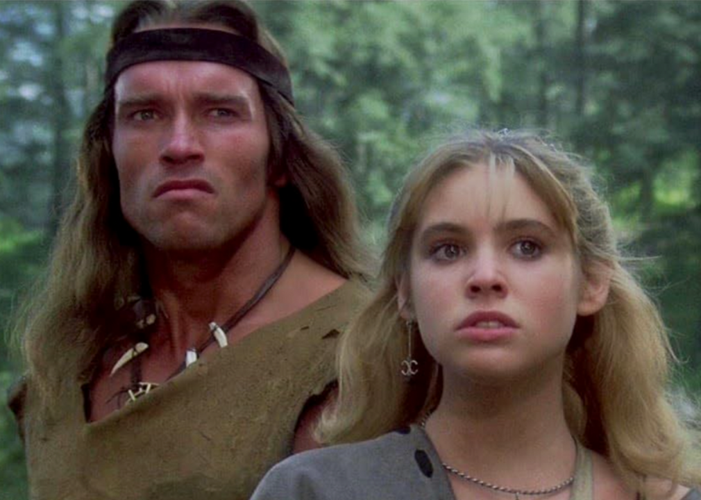 #46. Conan the Destroyer (1984) Arnold Schwarzenegger and Olivia d'Abo in ‘Conan the Destroyer’.