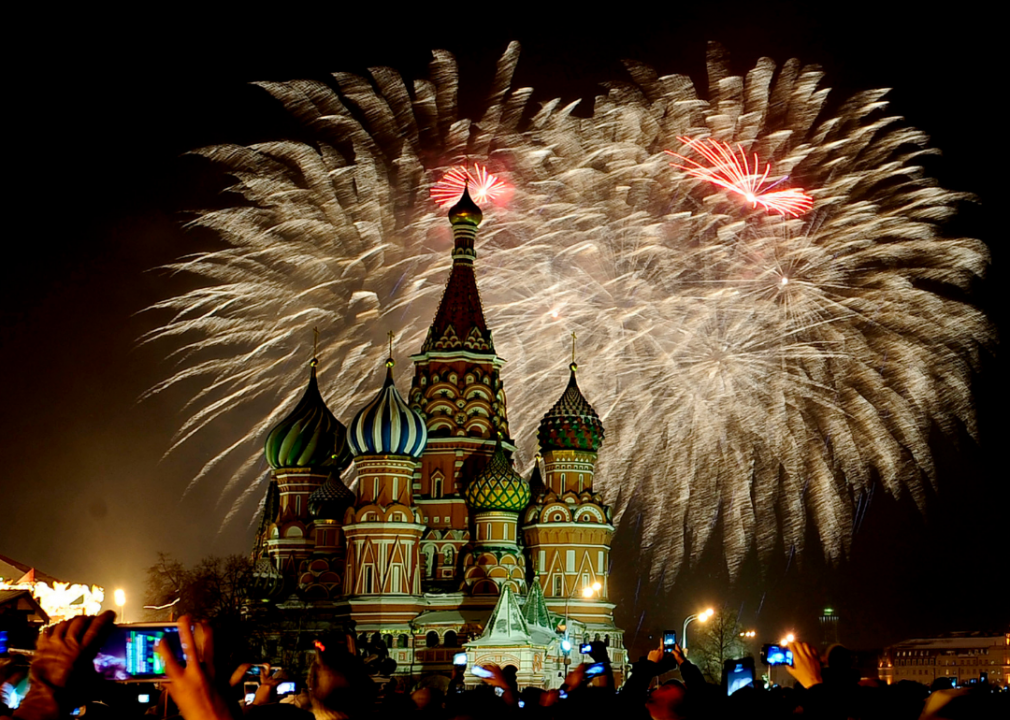 Fireworks over Red Square. 