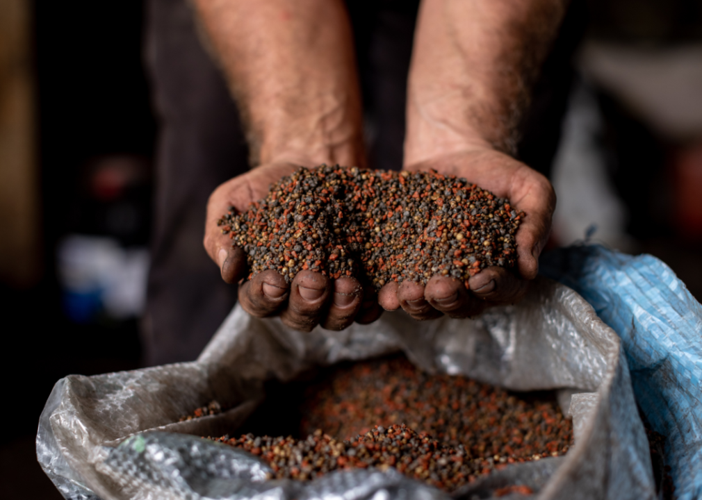 Farmer with fertilizer