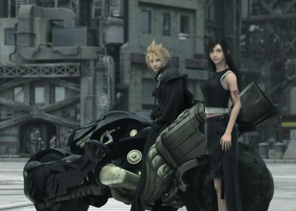 Illustration of two characters in a scene from ‘Final Fantasy VII: Advent Children'