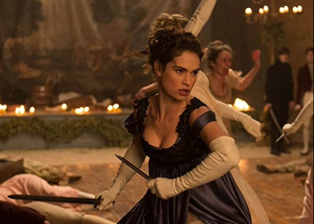 Lily James in a scene from ‘Pride and Prejudice and Zombies’