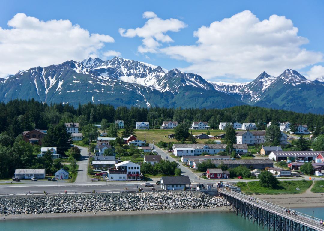 Aerial view of Haines Alaska
