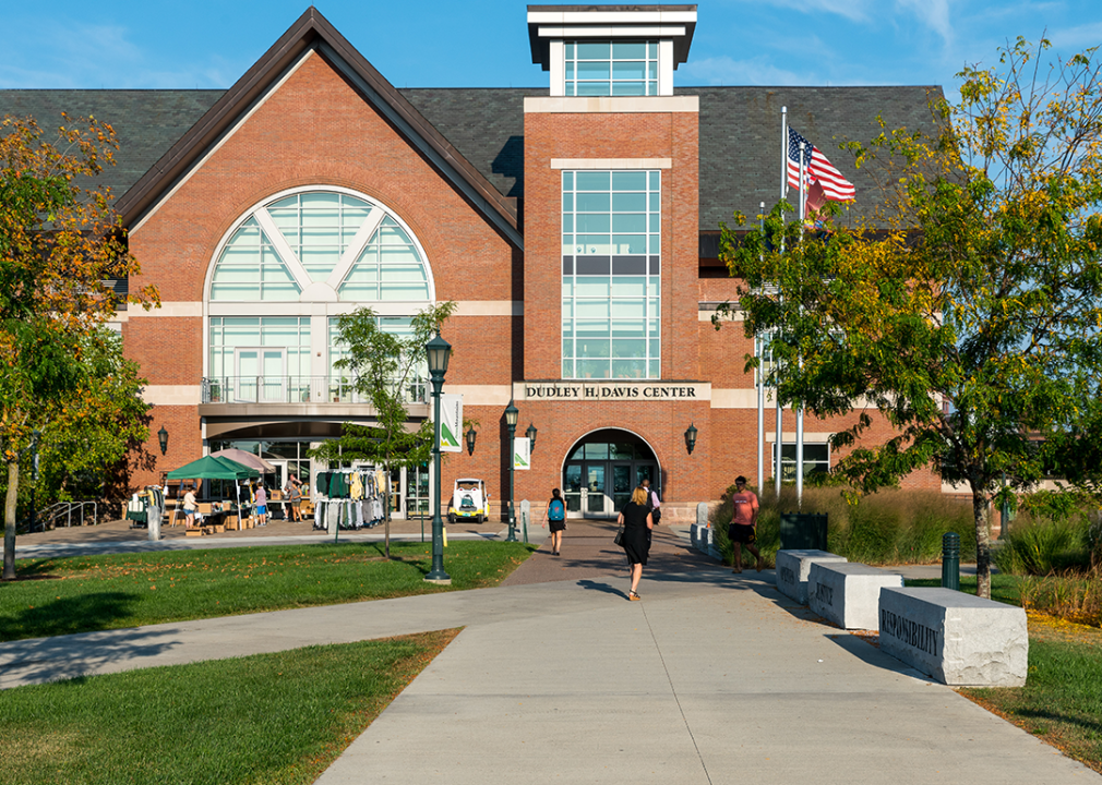 Students walking on University of Vermontâs campus.