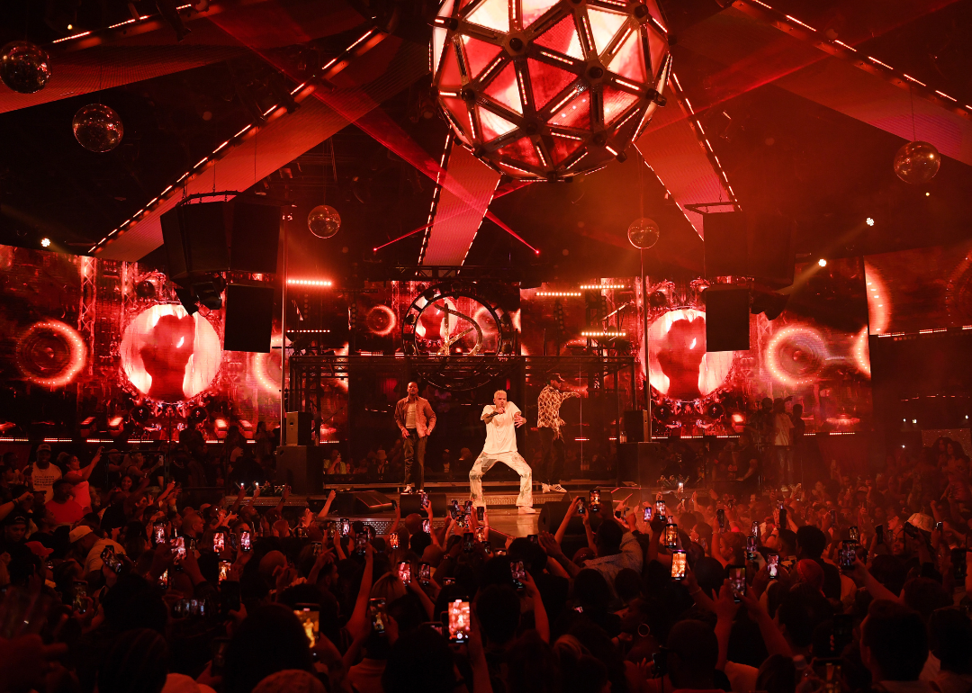 Chris Brown performs during the first show of his residency at Drai's Nightclub.