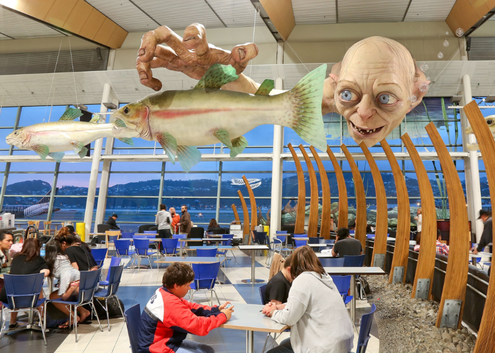 Gollum sculpture at Wellington Airport