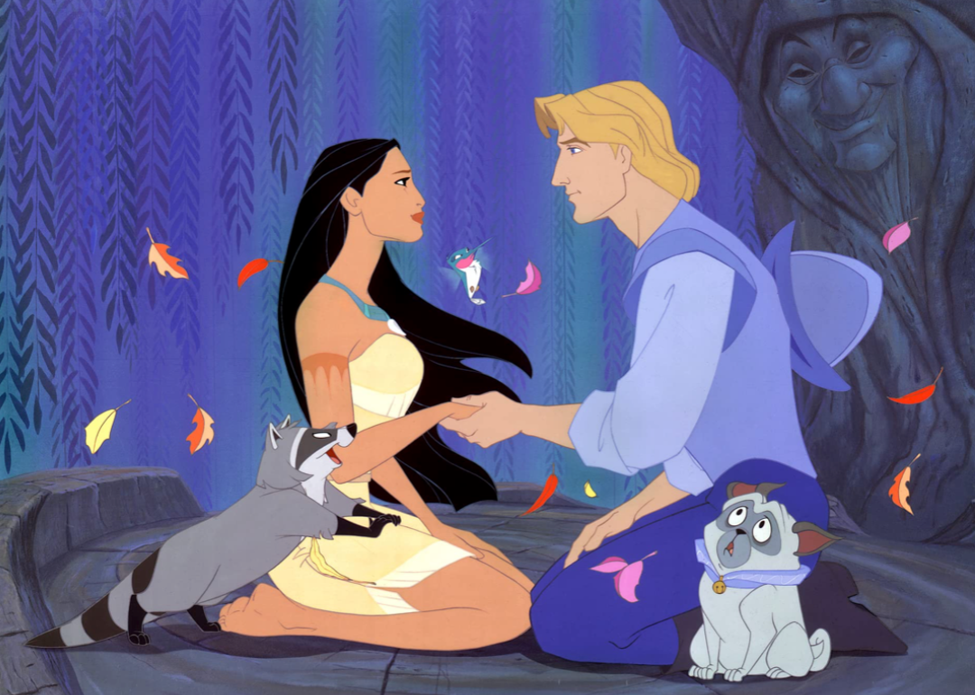An animated still from ‘Pocahontas’.