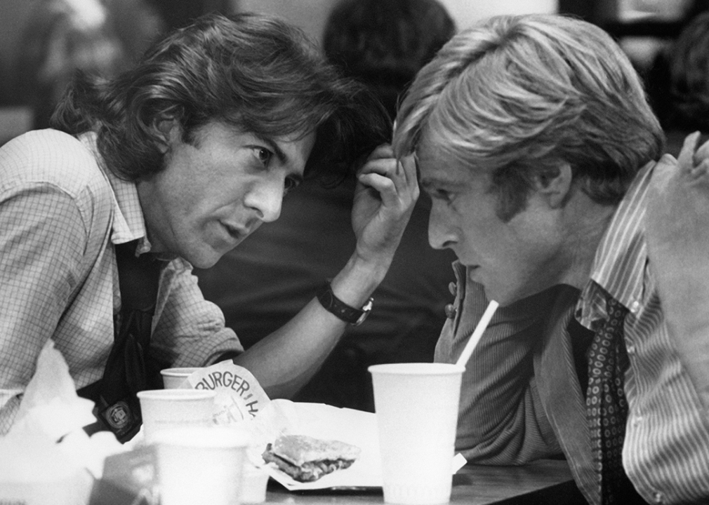 Dustin Hoffman and Robert Redford in a scene from ‘All the President’s Men’.