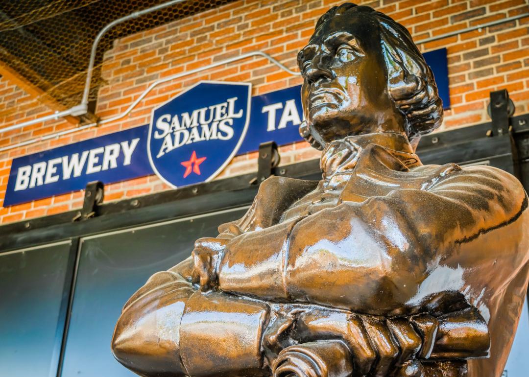The Samuel Adams statue at the Sam Adams brewery in Boston.