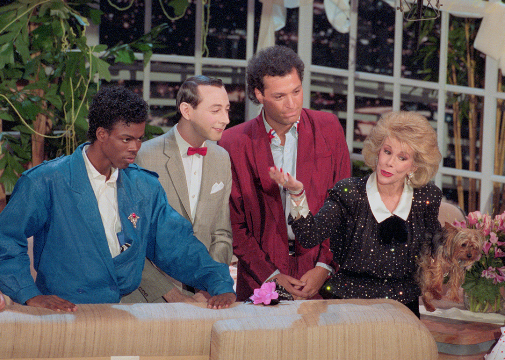 Joan Rivers, Chris Rock, Pee Wee Herman and Howie Mandel on her final ‘Late Show’ episode.