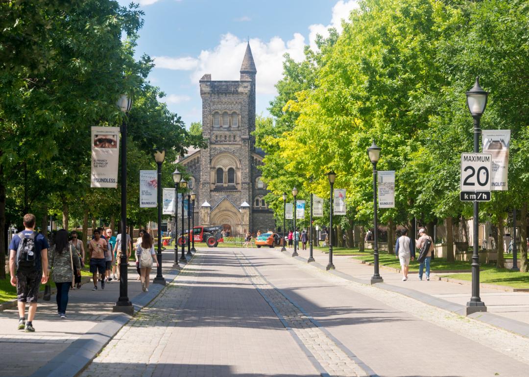 Students walking on University of Toronto campus.