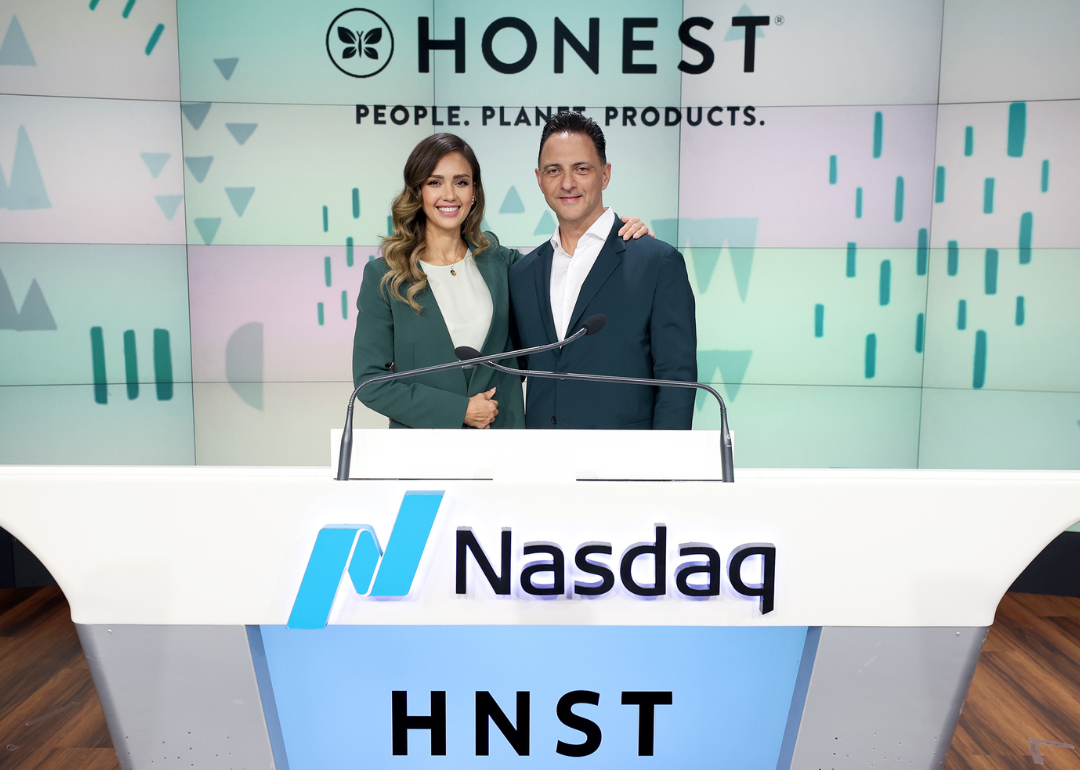 Jessica Alba and Nick Vlahos at The Honest Company IPO.