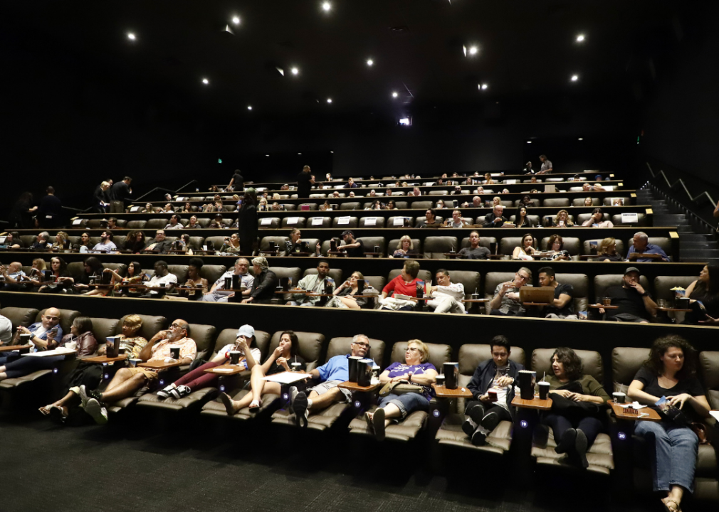 People seated in theater during screening