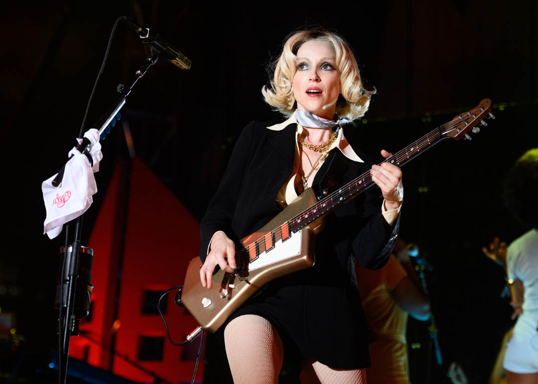 St. Vincent performs on stage during Pitchfork Music Festival.