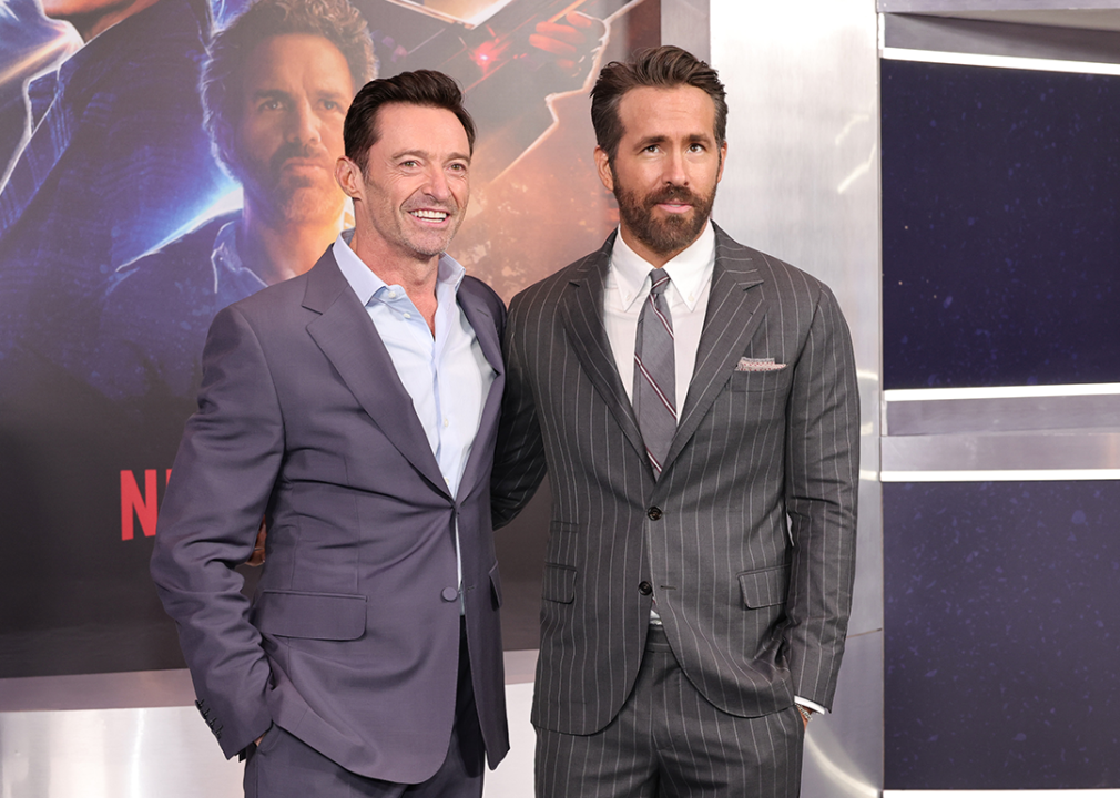 Hugh Jackman and Ryan Reynolds attend premiere.